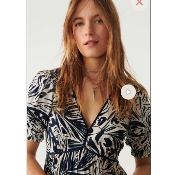 Ba&sh Calas Abstract Print Midi Dress Size XS - Picture 4 of 8